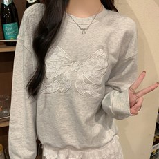 Awesomeful 女款 Diven 大尺碼 刺繡緞帶 大學T A25FT070412