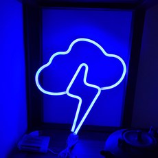 Navida 家居飾品 雲朵閃電 霓虹燈, 藍色