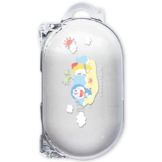 코쿼드 도라에몽 베이비 갤럭시 버즈 투명 하드 케이스, 해변의 도라에몽 베이비