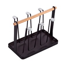 立式木棍塑膠杯架 RD 1101, 黑色, 1個