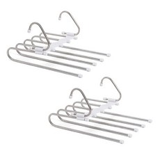 不鏽鋼5層式褲架, 白色的, 2個