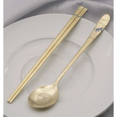 TABLE Art. 十二生肖虎年湯匙筷子組, 1套, 湯匙 + 筷子, 金色