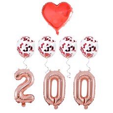 파티쇼 은박 200일 파티 기념일 풍선 세트, 혼합색상, 1세트