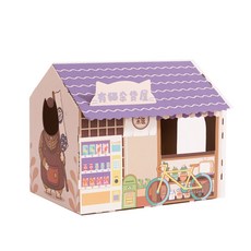 Gato 店家設計 貓咪客製化尺寸 躲貓貓屋 房屋型貓抓板, 紫色, 1個