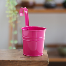 微笑彩色一體式陽台掛式花盆, 玫瑰紅, 1個