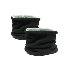 Sicily Cuore 附耳罩刷毛保暖圍脖 2入, 黑色