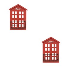 房子形狀迷你收納壁掛式置物架 YT_RA1141 2個, 紅色的