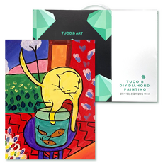 TUCO.B 藝術鑽石畫DIY套組 30 x 40 cm, 亨利馬諦斯 貓(D30-1), 1套