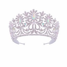 花朵圖案自助婚紗頭冠 cxz006, 1個, 銀色