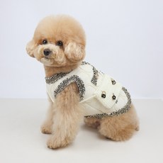 Grooming Dog 寵物奢華金玫瑰背心, 白色, 1個