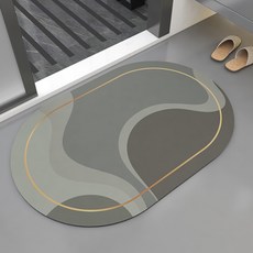 簡約彩色波浪絨毛地墊 S, 灰色, 1個