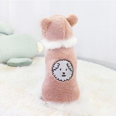 狗狗可愛熊熊背心 + 刷毛連帽衫套組, 粉紅色