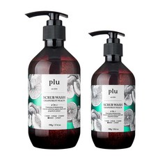plu 磨砂沐浴乳 葡萄柚蜜桃香 500g+300g, 1組