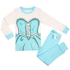 Maykids童款圖案長袖居家衣褲組 30支棉 藍色公主款