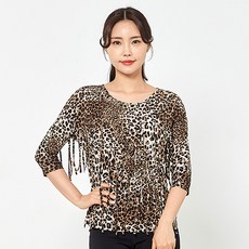 dancedome 豹紋綁帶T恤 LDT28400, 棕色