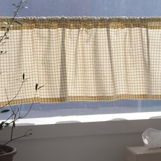 Heim&Heim 單色水洗廚房短簾, 檸檬奶油