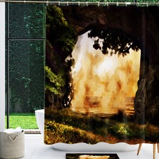 卡麗斯 森林之光 浴室浴簾 A02 180 x 180 cm, 1個