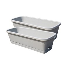 오늘의공감 고급 사각 플라스틱 슬릿 화분 50cm, 그레이, 2개