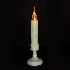 플레먼트 앤티크 2단 촛대 양초 LED 캔들 라이트 20cm, 화이트