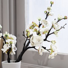 플라워트리 조화 매화 가지 36cm, 화이트, 2개