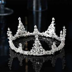 Damon 各式珠飾點綴自助婚紗皇冠 4868, 銀色, 1個