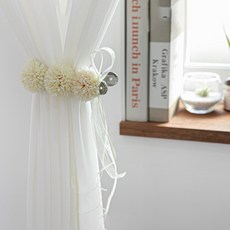 flowertree Pompomflo 窗簾夾A 20cm, 1個, 奶油色