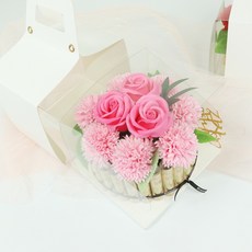 Bluehen 人造花 DIY 零用錢蛋糕 中, 粉紅色, 1個