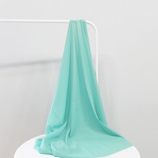 나비손길 두툼한 컬러 인터록 마감 쉬폰 원단, 67민트블루, 1개