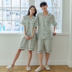Jjiniya Clever 情侶款短袖上下套裝 1142