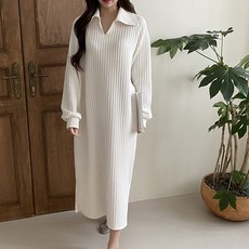 BORIMOM 翻領V領針織連身衣 G199