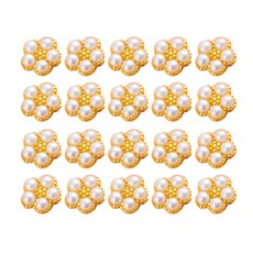 마켓감성 대용량 셀프클리어 빅스톤 네일 미니 플라워 파츠, 진주, 20개