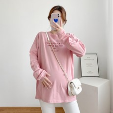 라타 빅사이즈 레터링 임산부 긴팔 티셔츠