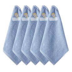 From Cotton 30 支純棉公主印花環形毛巾, 5個, 藍色艾莎公主
