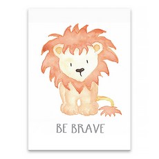 Market A 動物字母帆布海報 獅子