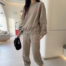 I'M MONG 女款 Tepora 彩色大學T束口褲兩件式套裝