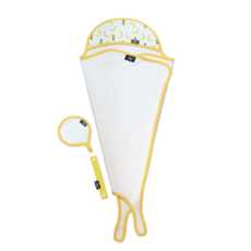 프랜대디 대나무 항균 아이스크림 아기목욕타올 + 핸드 타올 + 허리조절 벨트 세트, 옐로 바나나, 1세트