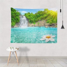 Alode 山林風景瀑布大型牆壁裝飾掛布, NO 01