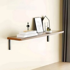 Younco 堅固的內部儲物牆架, 一層, 原木