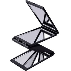 360度曲面手拿鏡, 黑色, 1個