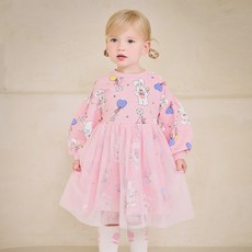 mollimelli 女童馬卡龍兔子紗質連身裙