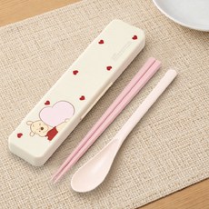 스케이터 CCS3SA 스푼 + 젓가락 18cm + 케이스 세트, 디즈니 푸우, 1세트, 스푼+젓가락+케이스