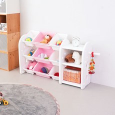 미루 유아용 초이스 3단 와이드 베이직 책장, 핑크, 1개