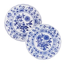 CESKY PORCELAN 藍洋蔥圖案盤 19公分 CB009, 藍色 + 白色, 2個