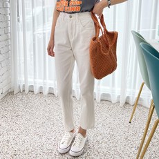 Planday 女款後鬆緊帶直筒棉褲