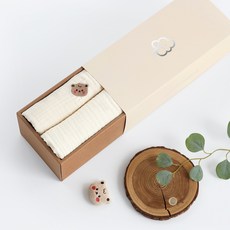 moms nature 嬰幼兒用純棉楊柳紗布Melo毛毯 毯子 午睡被 2入 Melo套組, 貝尼