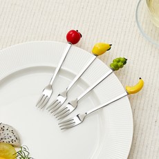 Modern House Fruity Market 樹脂茶叉 4件套, 混色, 1組