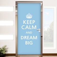 GGOOMIM Keep calm and dream big 顏色系列 玄關門貼紙 pm104, E款 天藍色