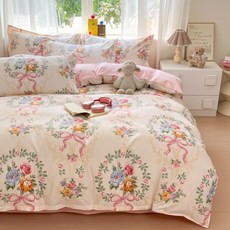 알로데 테라룸 코지 이불커버, 01 플라워리본