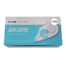 CT LINE 單手握修正帶 5mm x 6m, 12個, 混合顏色