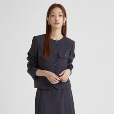 클라비스 여성용 라운드넥 스탠다드 자켓